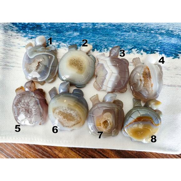 Druzy Agate Turtle Carving - Picture 7 of 8